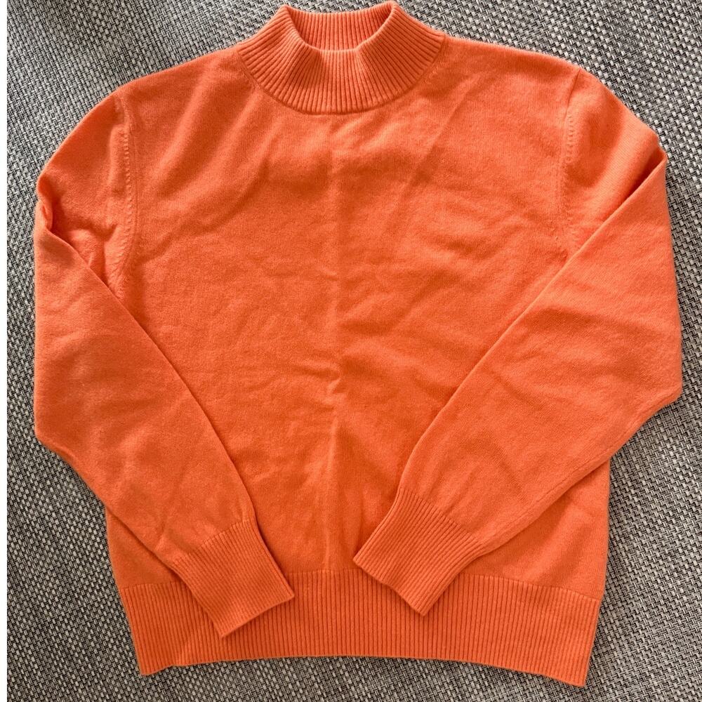 INVESTMENTS 100% Cashmere Peach Mockneck Long Sleeve SweaterCashmere Sweater XL